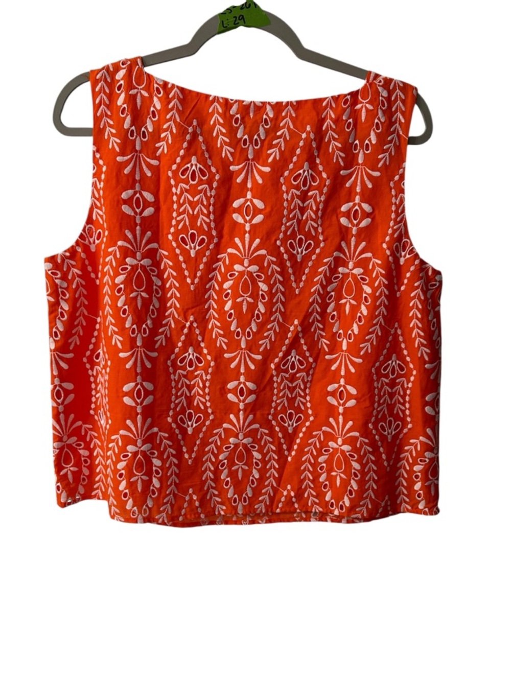 Ann Taylor Embroidered Orange Boho Sleeveless Cotton Top Size Medium NWT - Picture 3 of 7